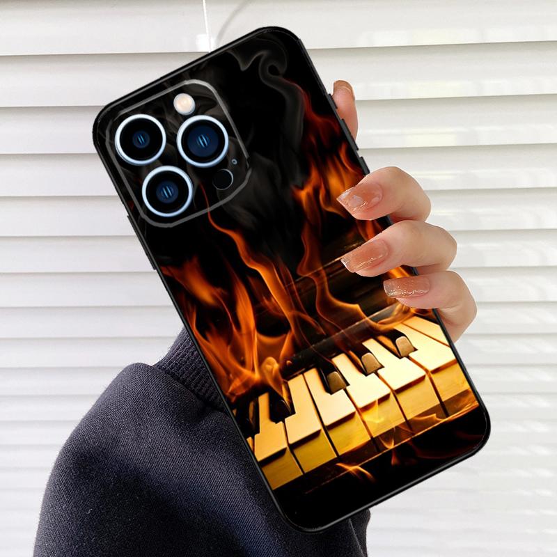 Music Piano Elegant Phone Case For iPhone 17 16 15 14 11 12 13 Pro Max Mini 15 16 Plus 16e 17Air Cover Fundas