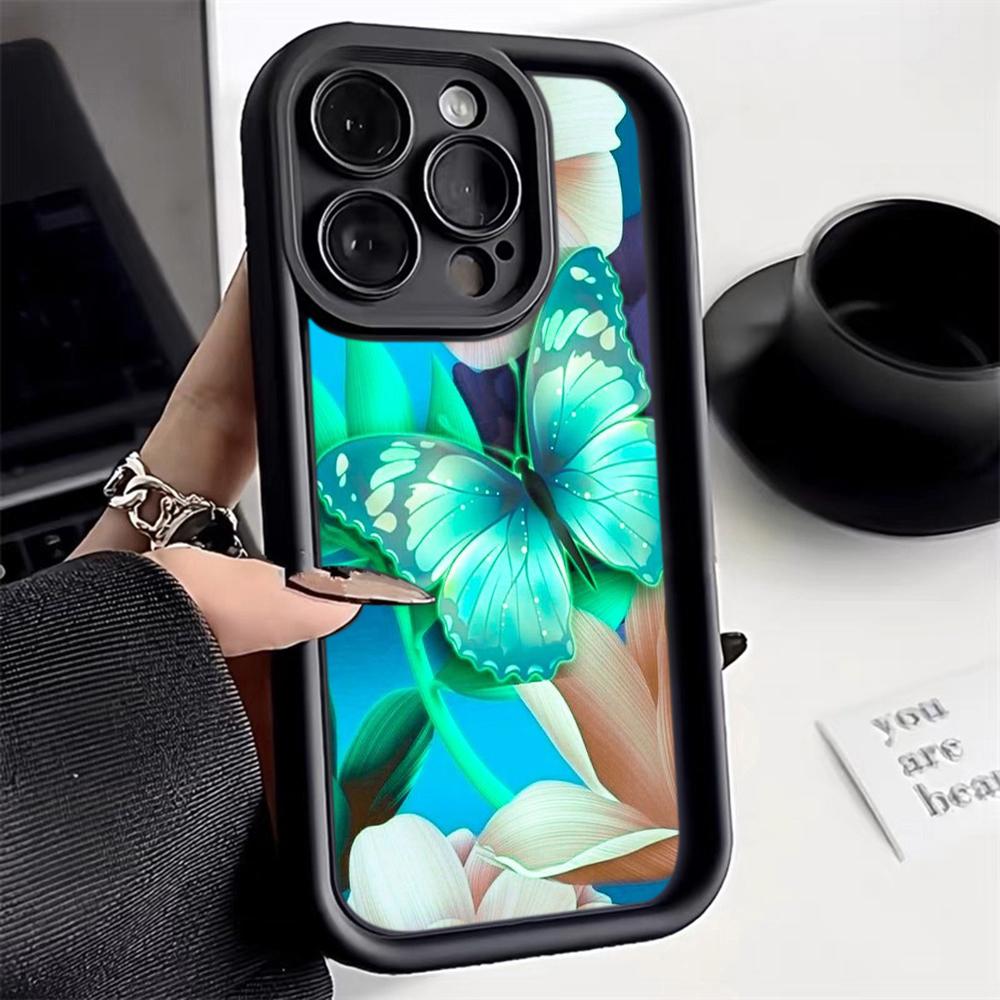 Мягкий чехол для телефона Angel Eye TPU для Samsung A05 A13 A23 A53 A14 A24 A34 A54 A15 A25 A35 A55 S20 S23 FE S24 Ultra Ae68 Бабочка цветок милый дизайн