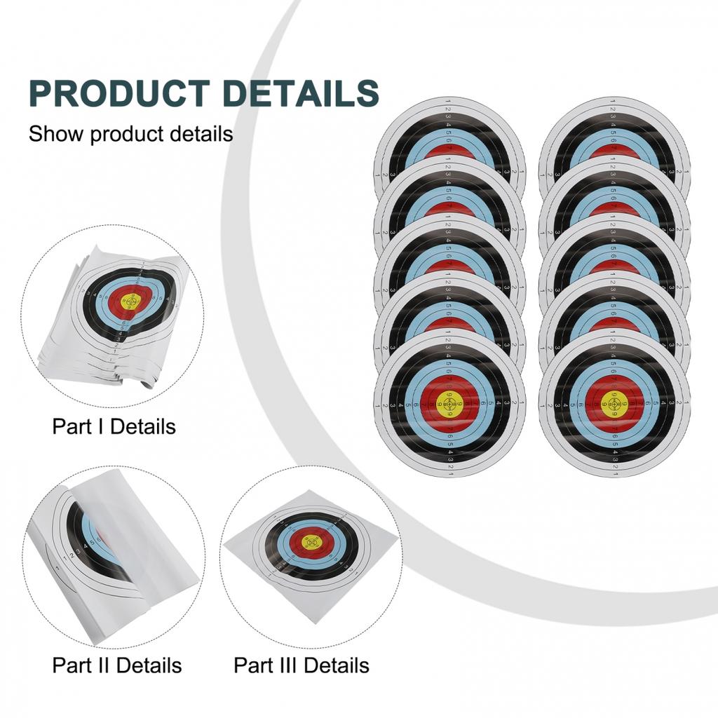 Достигайте идеальных выстрелов с 10 мишенями из ПВХ-бумаги для стрельбы из лука