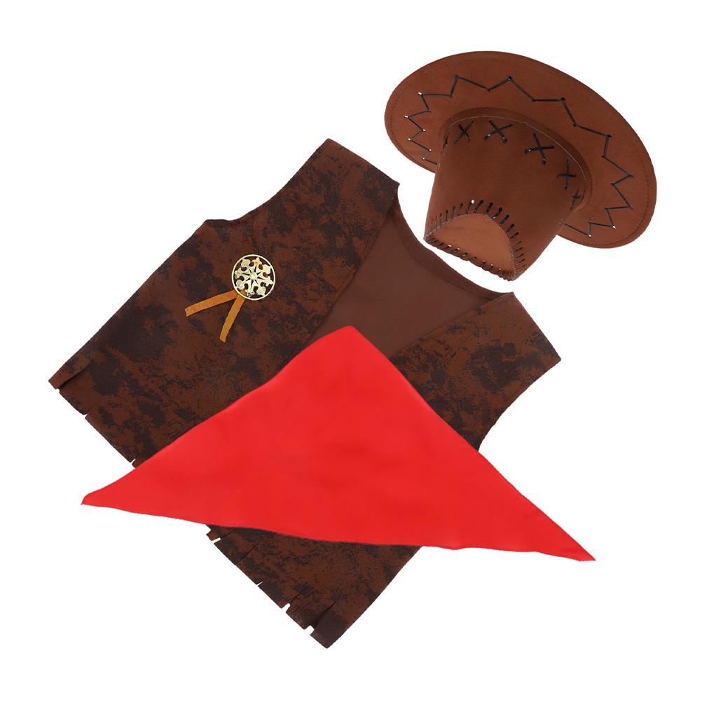 1 set Kids Cowgirl Outfit Set Halloween Costume Wild West Party Dress Western Costume Set Toddler Children Cosplay Suit Denim