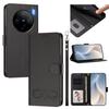 Happy Heart Pattern Magnetic Closure Vegan Leather Phone Case With Wrist Strap For vivo X200 FE