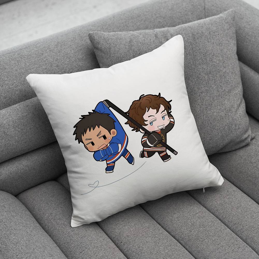 Popular TV HHeated RRivalry Pillow Case Square DoubleSided Printing Short Plush Sofa Cushion Cover Bedroom Bedside Pillow
