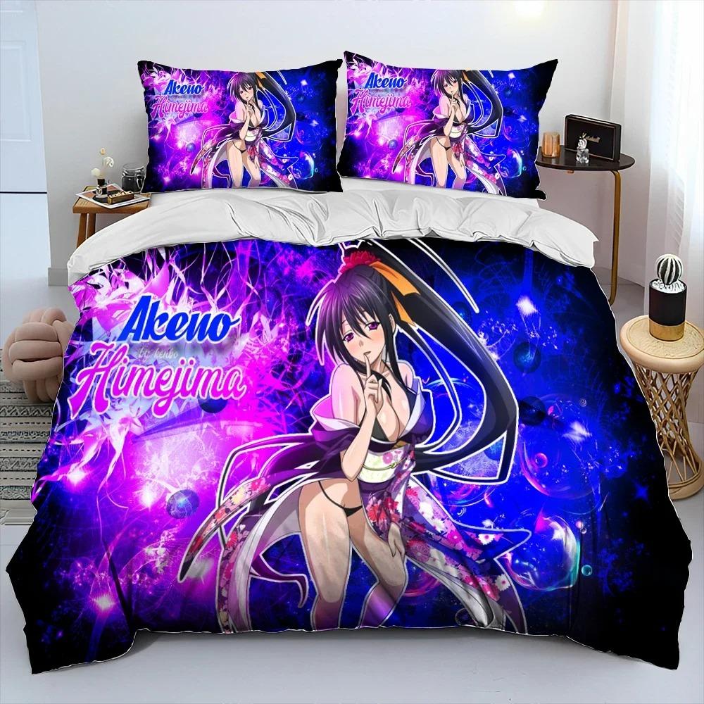 Sexy Girl High School DxD Comforter Bedding Set,Duvet Cover Bed Set Quilt Cover Pillowcase,king Queen Size Bedding Set Kid