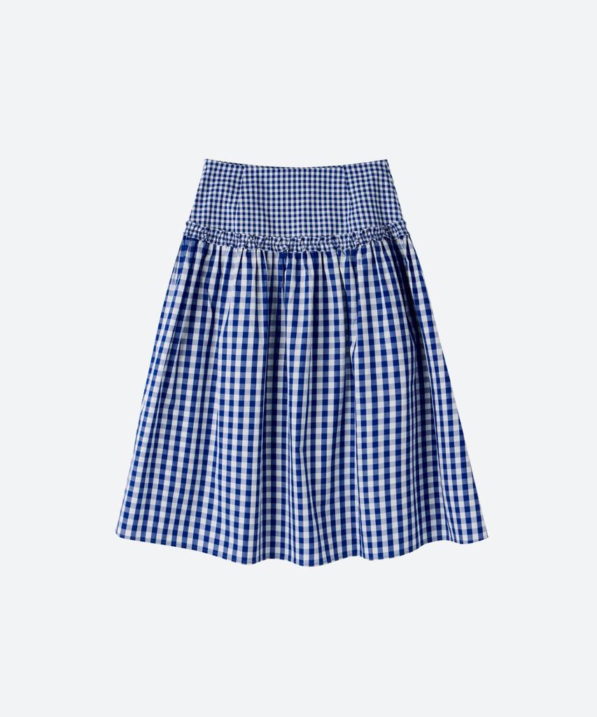 Moon Sun M.C Gingham Check Ruffle Full Skirt / Blue