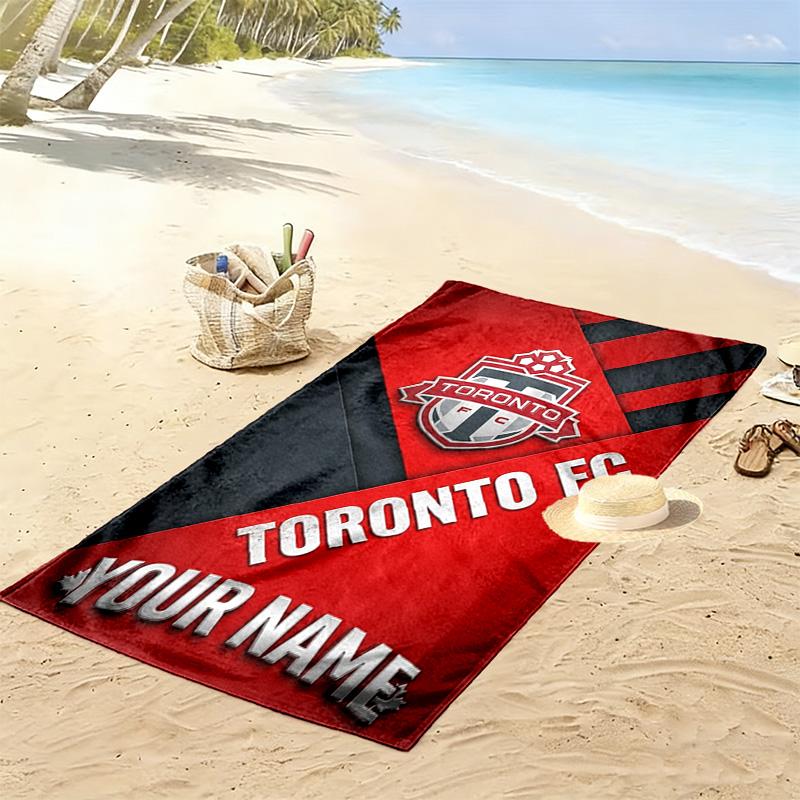 Name Custom Toronto FC Print Beach Towel, Large Soft Quick Dry Towel for Beach Camping Swimming
