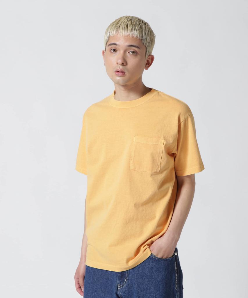 AVIREX DAILY SHORTSLEEVE FADE WASH POCKET T-SHIRT XL 423 mustard 783-3934010