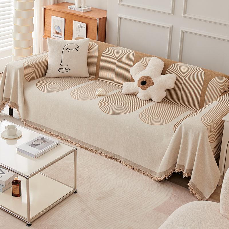Sofa Cover Cloth, Fully Covered with Chenille All-season Universal Anti Cat Scratch Sofa Towel Cover, All Inclusive