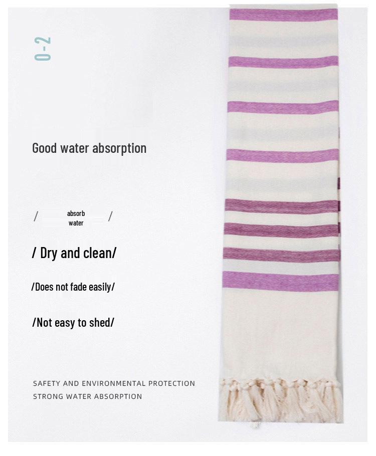 Очень большое полосатое полотенце-шаль для турецкой бани и пляжа с кисточками