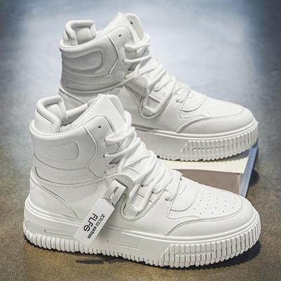 Женские белые высокие кроссовки для мужчин Кожаная спортивная обувь для женщин Кроссовки Зимняя мужская обувь на платформе с толстой подошвой