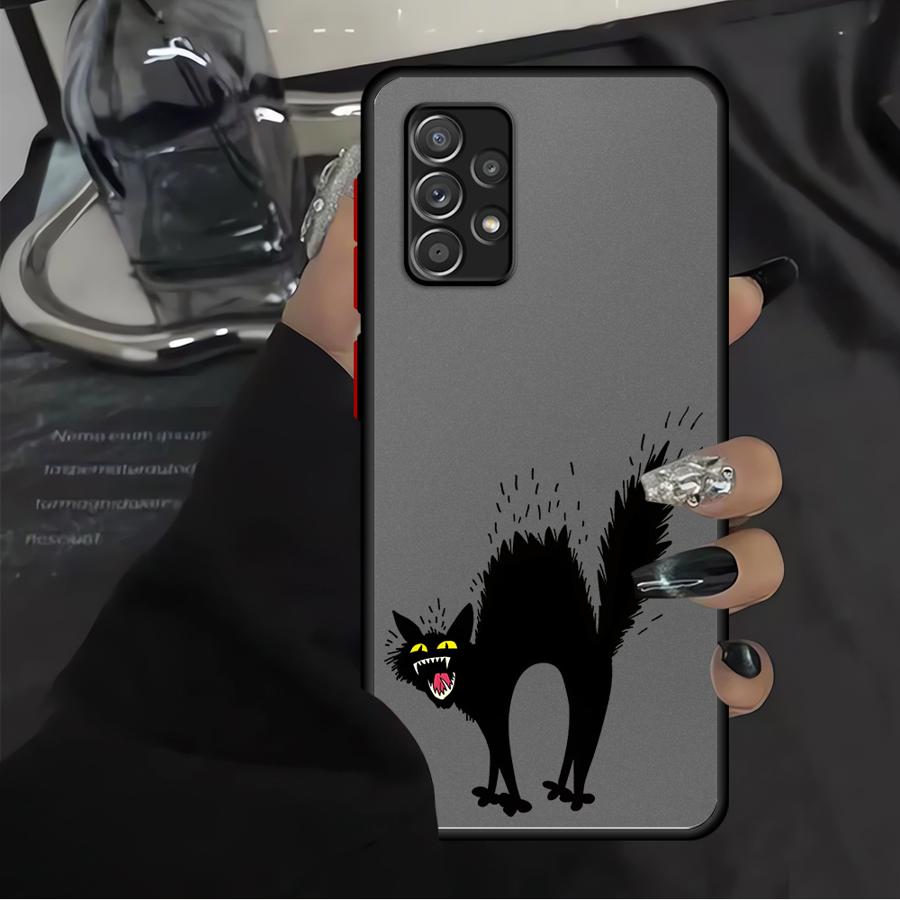 Чехол для телефона для Samsung Galaxy A52S A72 A17 A52 A16 A15 A14 A23 A73 A33 A56 A55 A35 A34 A36 A53 A54 Раздраженный кот
