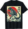 Japanese Kaiju Monster Waves Retro Ukiyo Art Women Men Kids Unisex T-Shirt