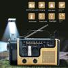 Радиоприемник на ручной рукоятке с солнечной панелью, AM/FM/SW, USB-зарядка и яркий светодиодный фонарик для использования на открытом воздухе и в чрезвычайных ситуациях