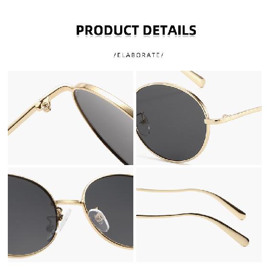 Round-frame sunglasses, stylish for both men and women, metal sunglasses