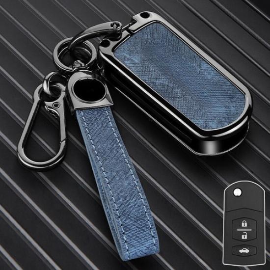 Zinc Alloy Leather Car Key Case Cover For Mazda 2 3 5 6 BT50 MPV CX-7 CX-9 MX5