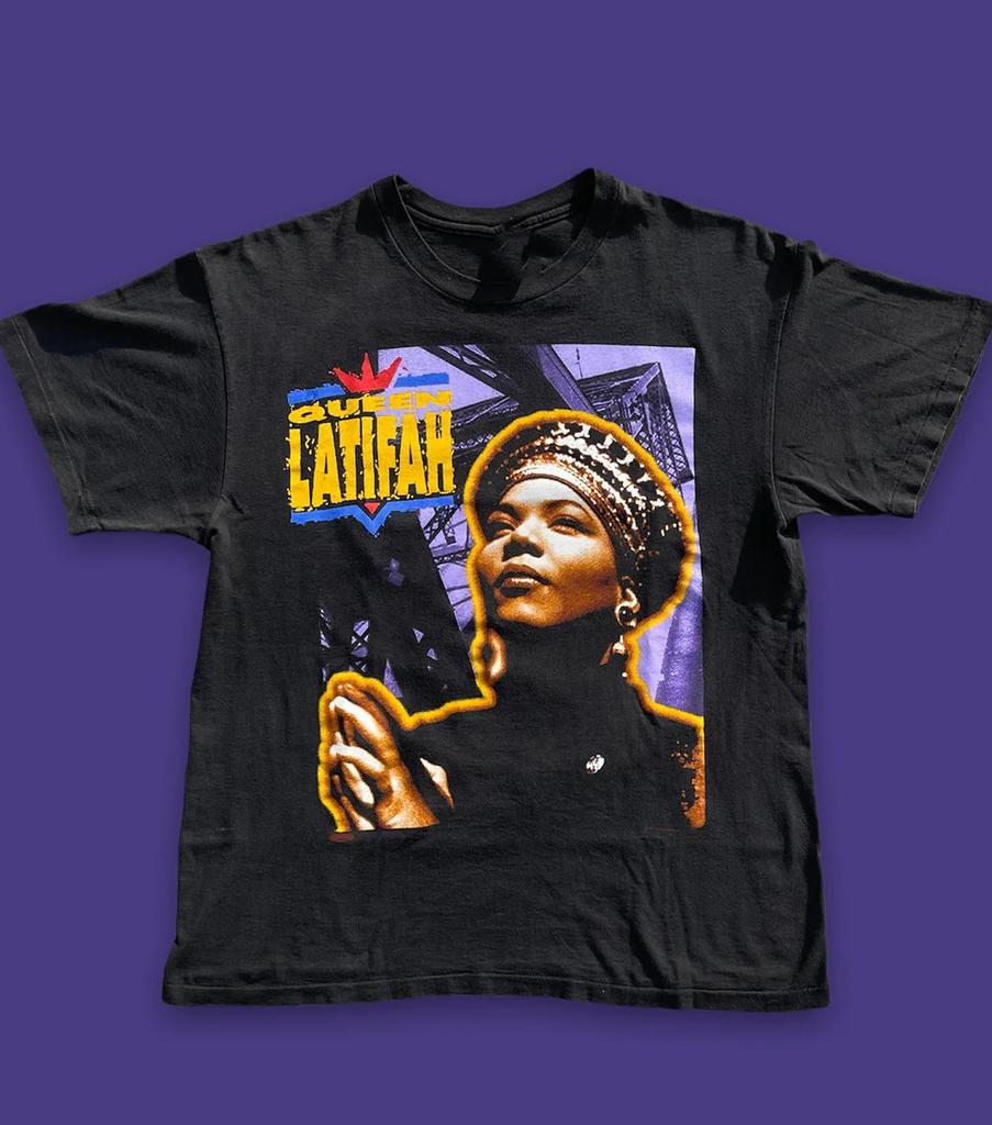 vtg Queen Latifah black T-shirt All sizes 1F1389
