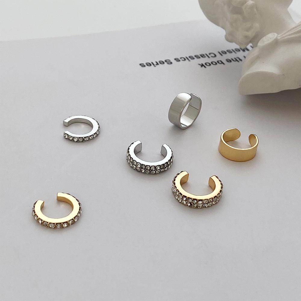 Fashion Simple Design Gold Color Clip Earrings for Women Non-Piercing Puck Rock Fake Cartilage Ear Cuff 2023 Trendy
