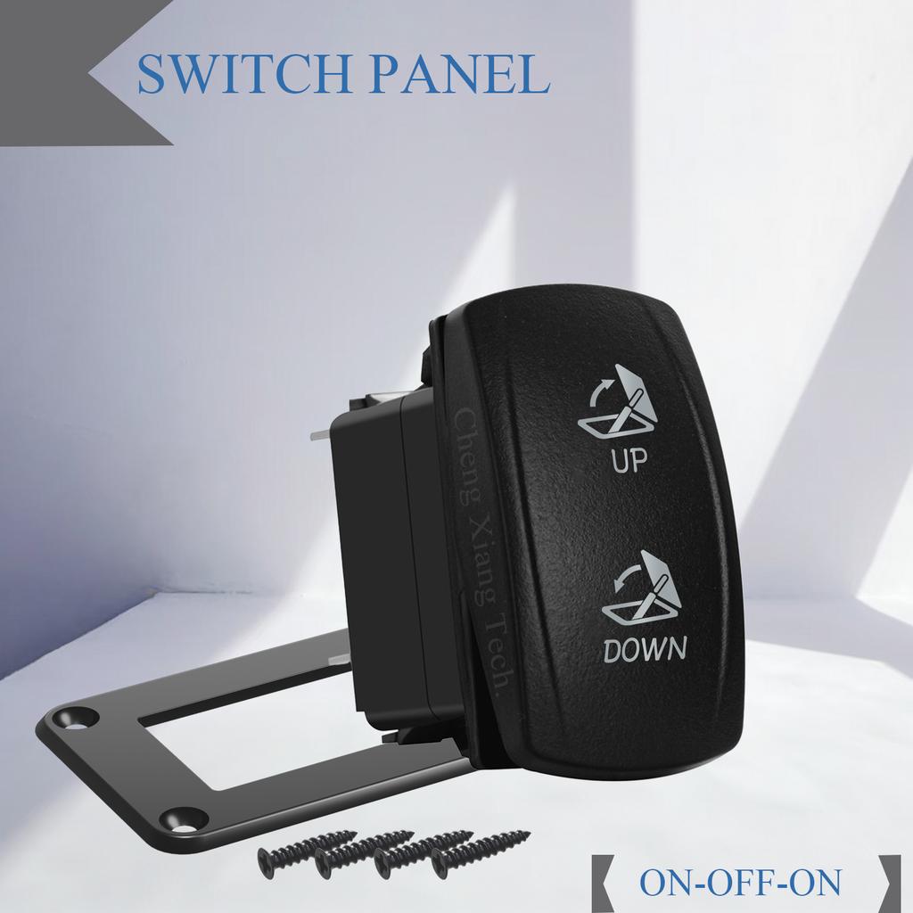Waterproof 12V/24V 7-Pin DPDT Reverse Polarity Rocker Switch Blue LED Latching/Momentary On-Off-On for DC Linear Actuators Motor Pushbutton Switches