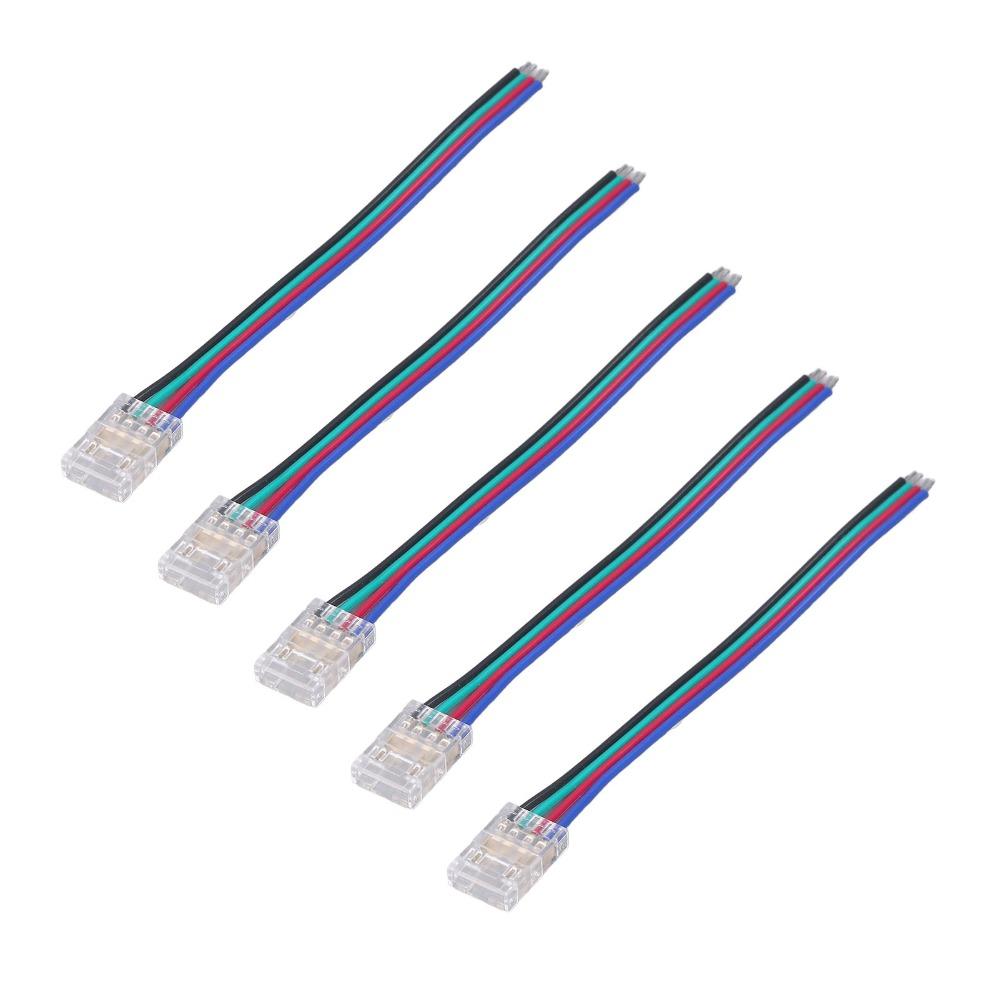 10pcs 4PIN COB LED Connectors 10mm Wire to Strip Connectors RGB Light Connectors For Home Party