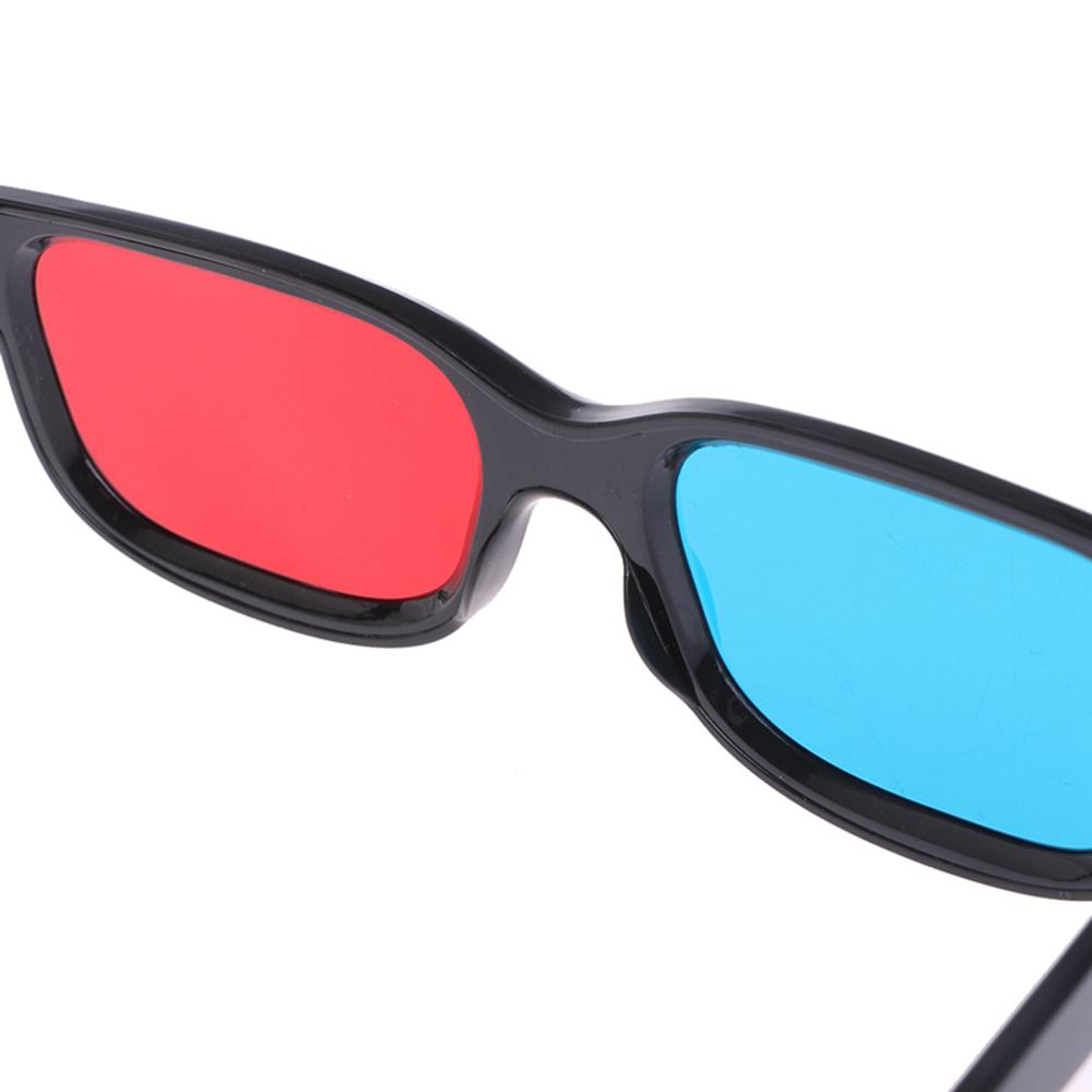 Universal 3D Glasses Black Frame Red Blue Eyeglasses Cyan Anaglyph 0.2mm ABS Glasses For Movie Game DVD
