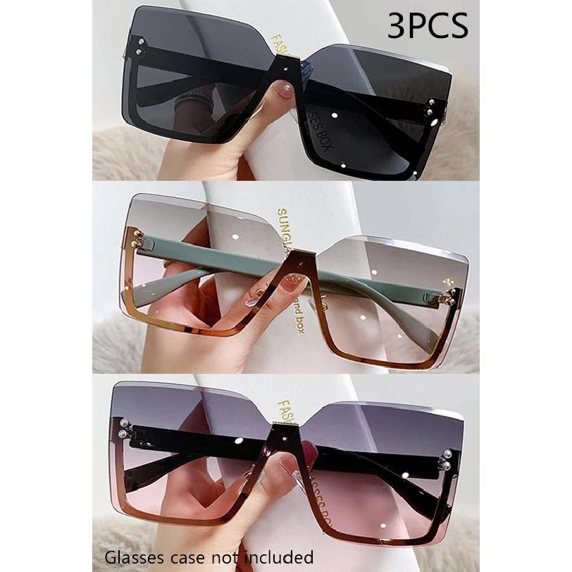 New European And American Style Half-frame Metal Sunglasses Fashion Slim Women's Sunglasses Anti-uv Glasses