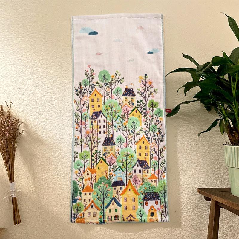 Pure Cotton Gauze Bath Towel Four Layers Of Cartoon Soft And Breathable, Absorbent Bath And Enlarged Bath Towel