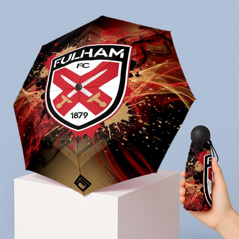 Компактный складной мини-зонт Fulham с принтом футбольной тематики, 5 сложений, 8 спиц, ветрозащитный, водонепроницаемый, легкий, портативный
