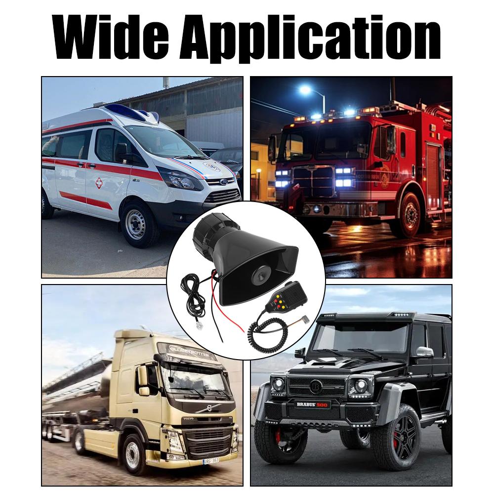 7-звуковой громкий динамик 12 В, громкоговоритель для грузовой сигнализации, автомобильный звуковой сигнал, громкоговоритель для полиции, пожарных, полицейская пожарная сирена, воздушный звуковой сигнал, мегафон, автомобильная предупредительная сигнализация