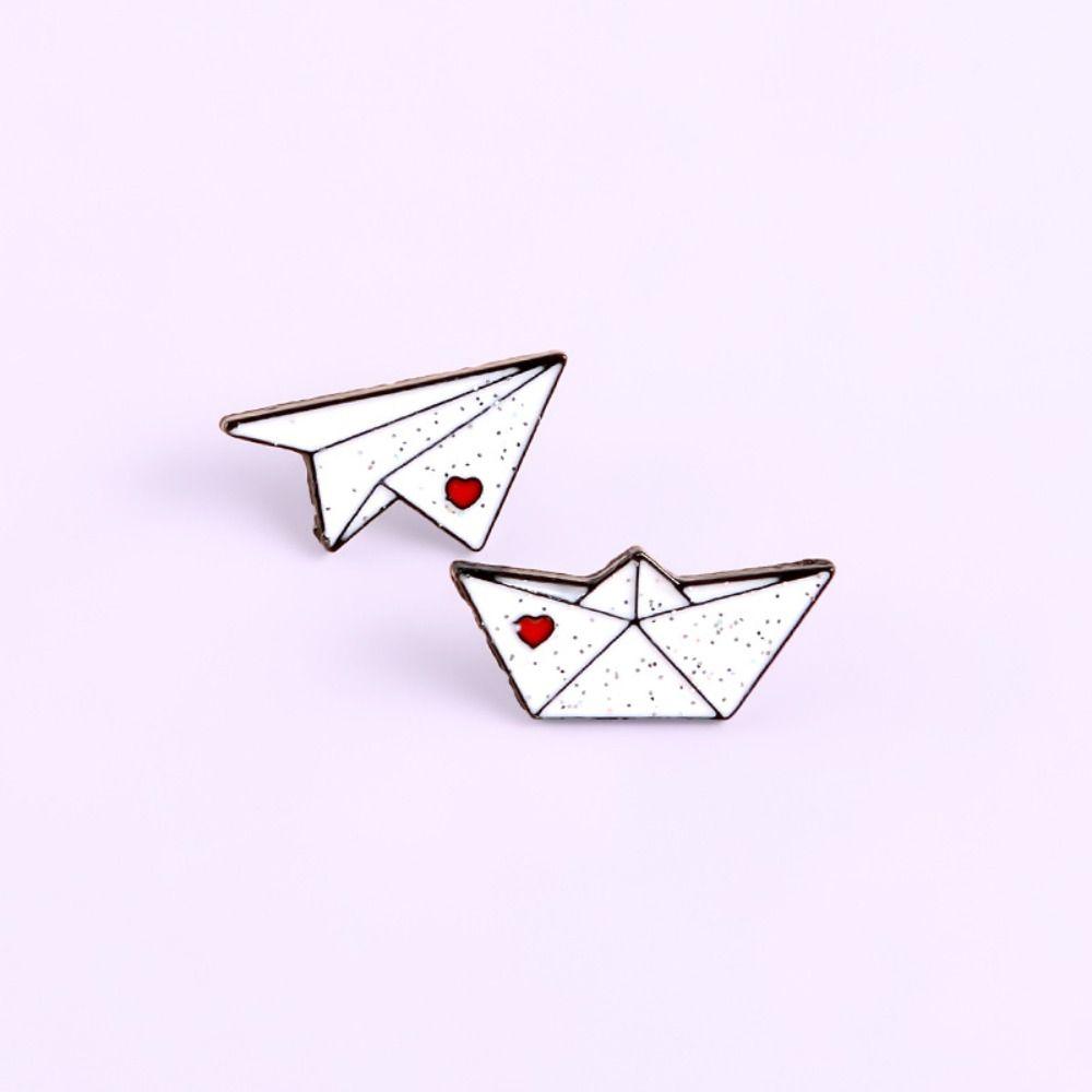 Boat Paper Plane Enamel Pins Dripping Oil  Cartoon   Party