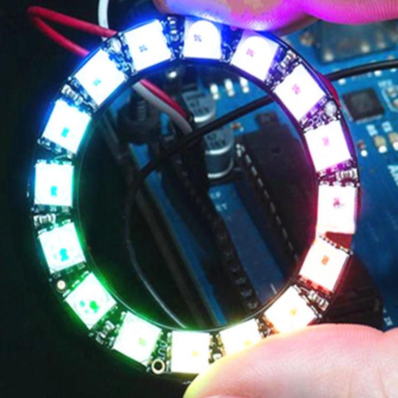 Плата разработки кольца светодиодов WS2812 RGB 1/8/12/16/24 бит 5050 Смартный полноцветный светодиодный модуль RGB для обучения DC4-7V