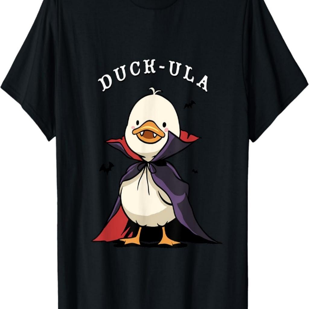 Duckula Funny Vampire Duck Halloween Cartoon Animal Pun T-Shirt