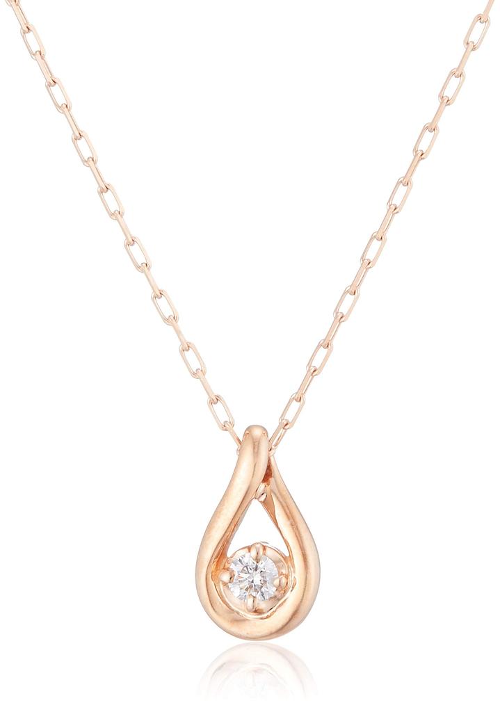 K10 Pink Gold Necklace [Yondo Sea] 4℃ [December Birthstone] 11182-612-3116-00-00 Women's
