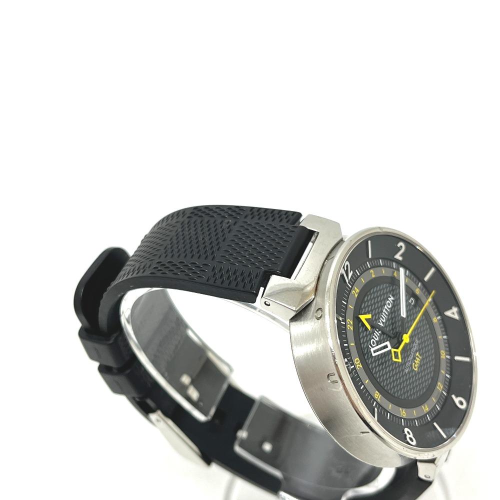 Louis Vuitton Q8D30 Тамбур Луна GMT Автоматические наручные часы Нержавеющая сталь Серебристый