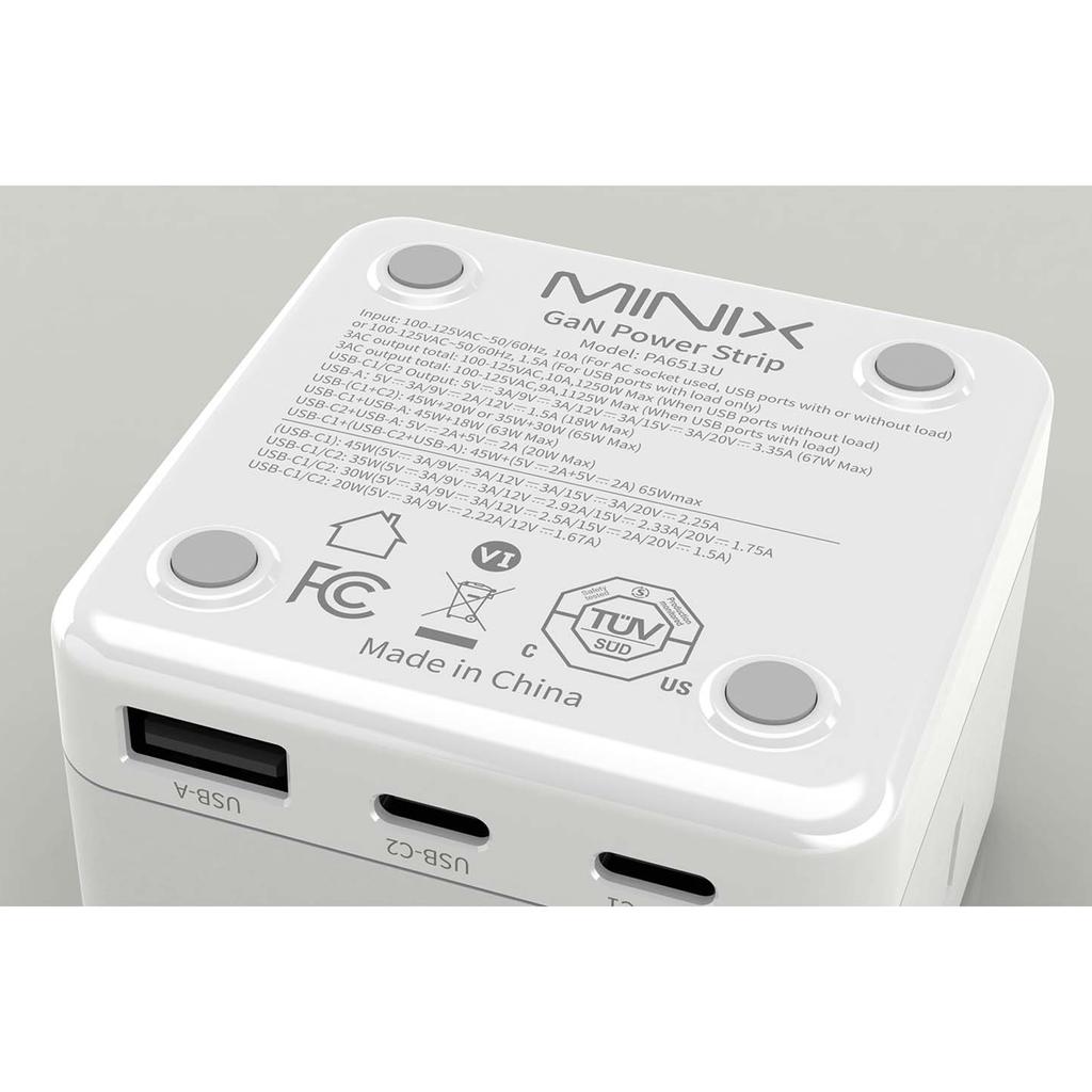 67W 6-в-1 Удлинитель с 2 * + 1 * портом быстрой зарядки USB-A и 3* выходными разъемами AC типа US С сертификатами TUV US, FCC, VI