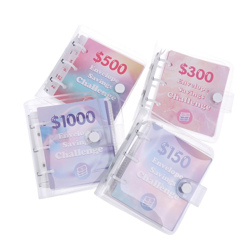 Папка-переплет для экономии денег на $150/300/500/1000 Папка-переплет для сбережений Мини-папка для хранения наличных денег Бюджетная книга Конверт для экономии денег Блокнот