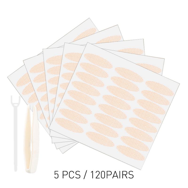 5 шт., кружевные наклейки на двойное веко, натуральные невидимые наклейки на двойное веко, сетчатая самоклеящаяся лента