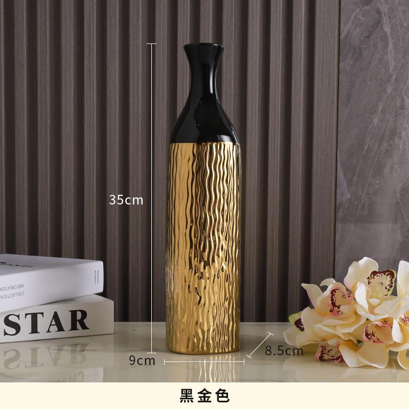 Nordic Light роскошные золотые керамические вазы высокого класса, индивидуальное украшение для гостиной, тумба под телевизор, креативное украшение для дома