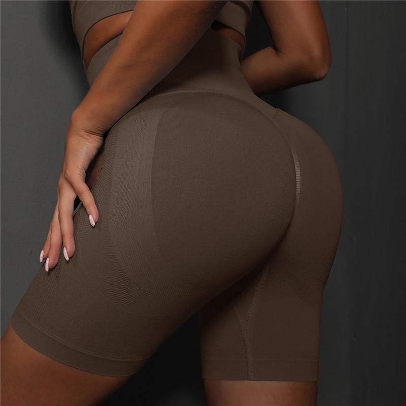 Женские шорты для йоги, бесшовные быстросохнущие спортивные короткие леггинсы для спортзала, сексуальные шорты с высокой талией