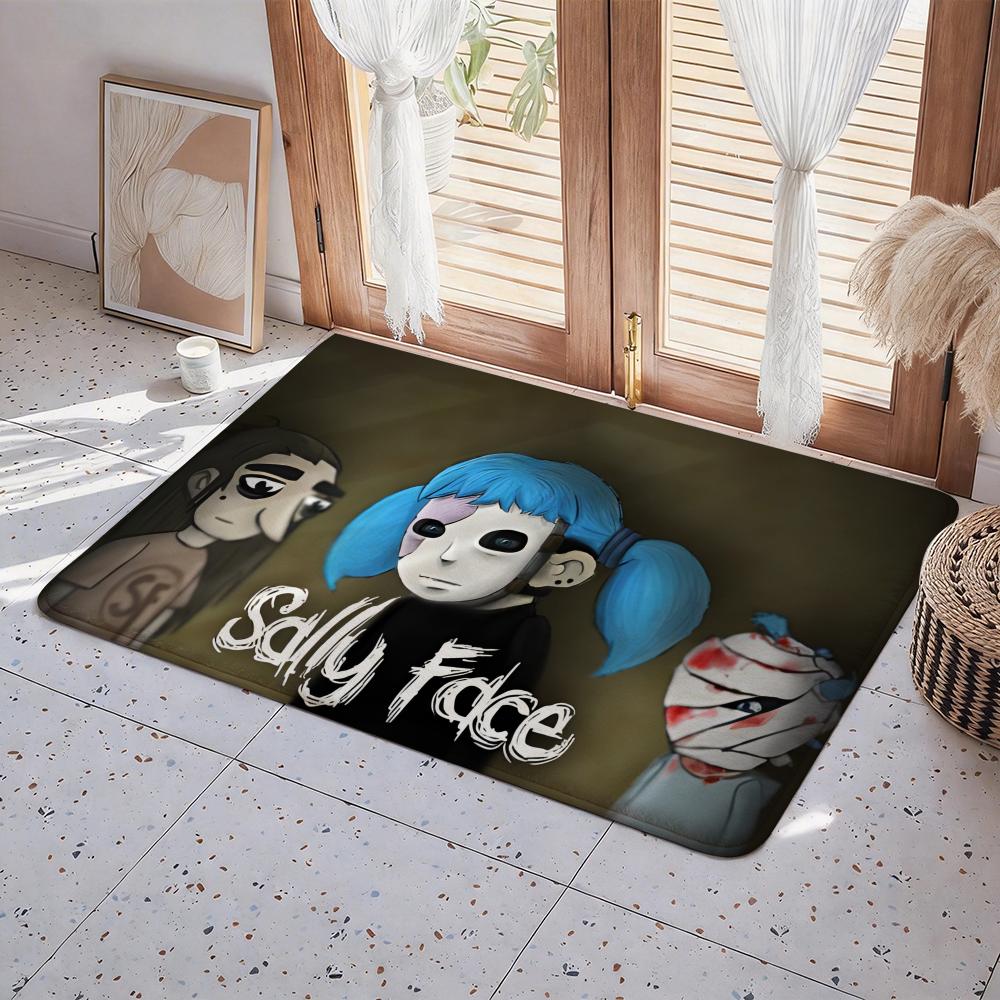 Персонажи Mystery Game Sally Face Коврик для пола Эко Фланелевый коврик для двери Нескользящий Без запаха Внутренний ковер для пола Мягкий короткий плюш Домашний коврик