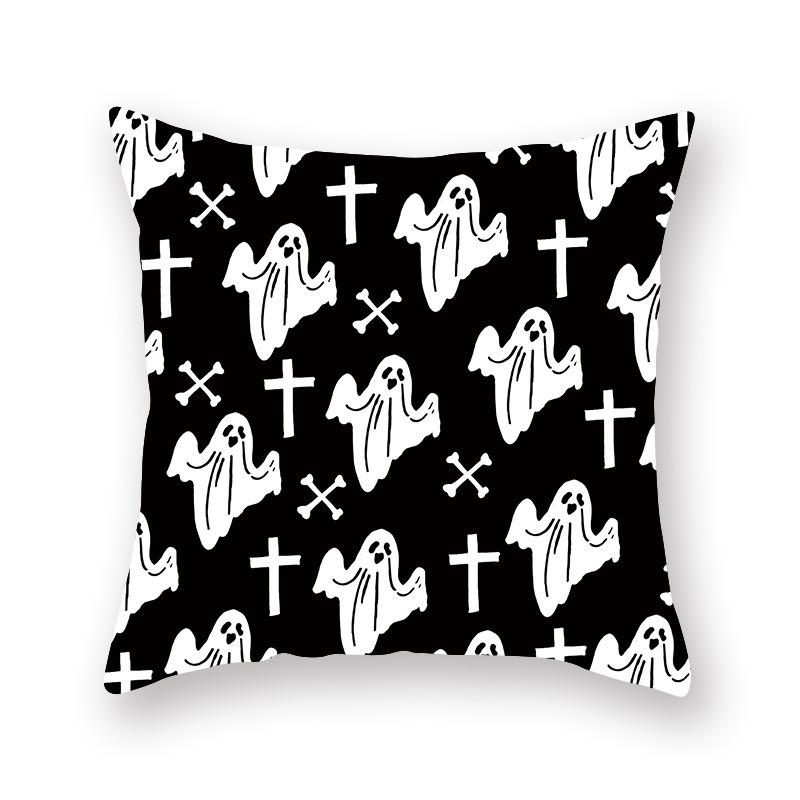 Хэллоуин тема череп принт узор наволочка дома гостиная диван украшения квадратная полиэстеровая подушка наволочка