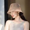 Hollow Out Knitted Bucket Hat Temperament Woven Fisherman Hat Visor Cap Sun Protection Cap  Spring