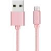 Cable for Huawei P30,P20,MATE 20,MATE 10,HONOR VIEW 20,HONOR VIEW 10,HONOR PLAY - Pink Braided Nylon USB-C Cable [Phonillico®]