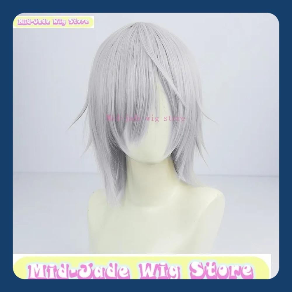 Ni Jishan Ji EN Fulgur Sheep Cosplay Wig Anime Game Cosplay Costume Props Grey Blue Synthetic Hair Party Costume Headwear Wig