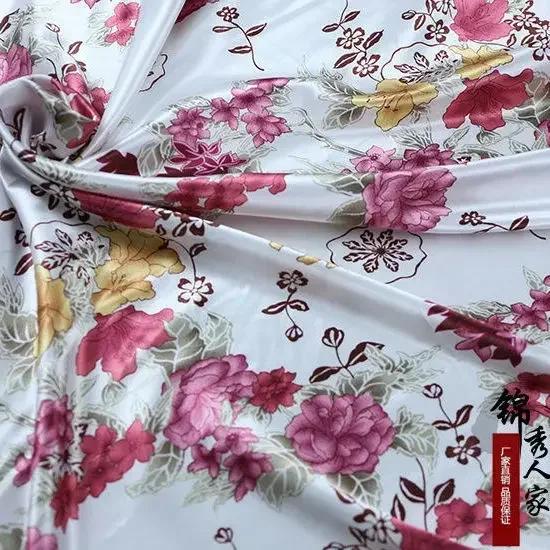 200*150cm Printed Simulated Silk Satin Fabric Kimono DIY Sewing Floral Fabric Home Furniture Decoration Material Cloth