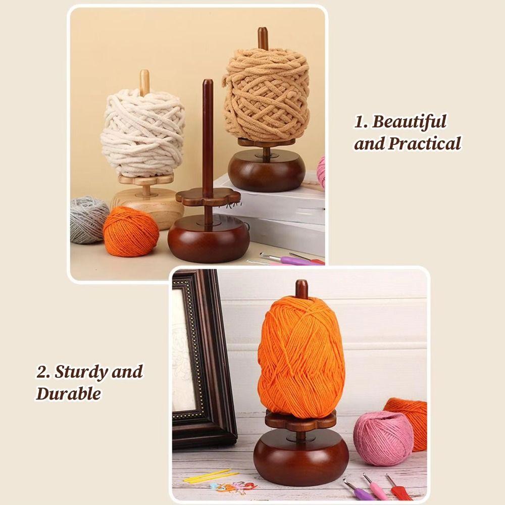 Rotatable Design Wooden Yarn Winder Stand Reusable Portable Magnetic Skein Rack Easy Assembly Smooth Rotation Crochet Winder
