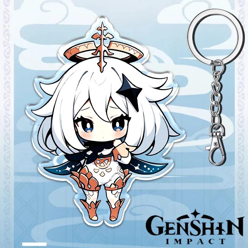 12см Акриловый брелок Genshin Impact Аксессуары для студенческого рюкзака Ху Тао Ёимия Чжун Ли Райдэн Сёгун Аксессуары Подарки на вечеринку