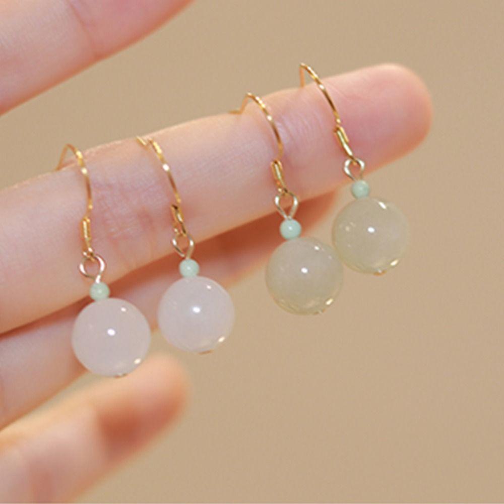 Temperament Party Green Bead Dangle Earrings  Bead Women Earrings Korean Jewelry Accessories