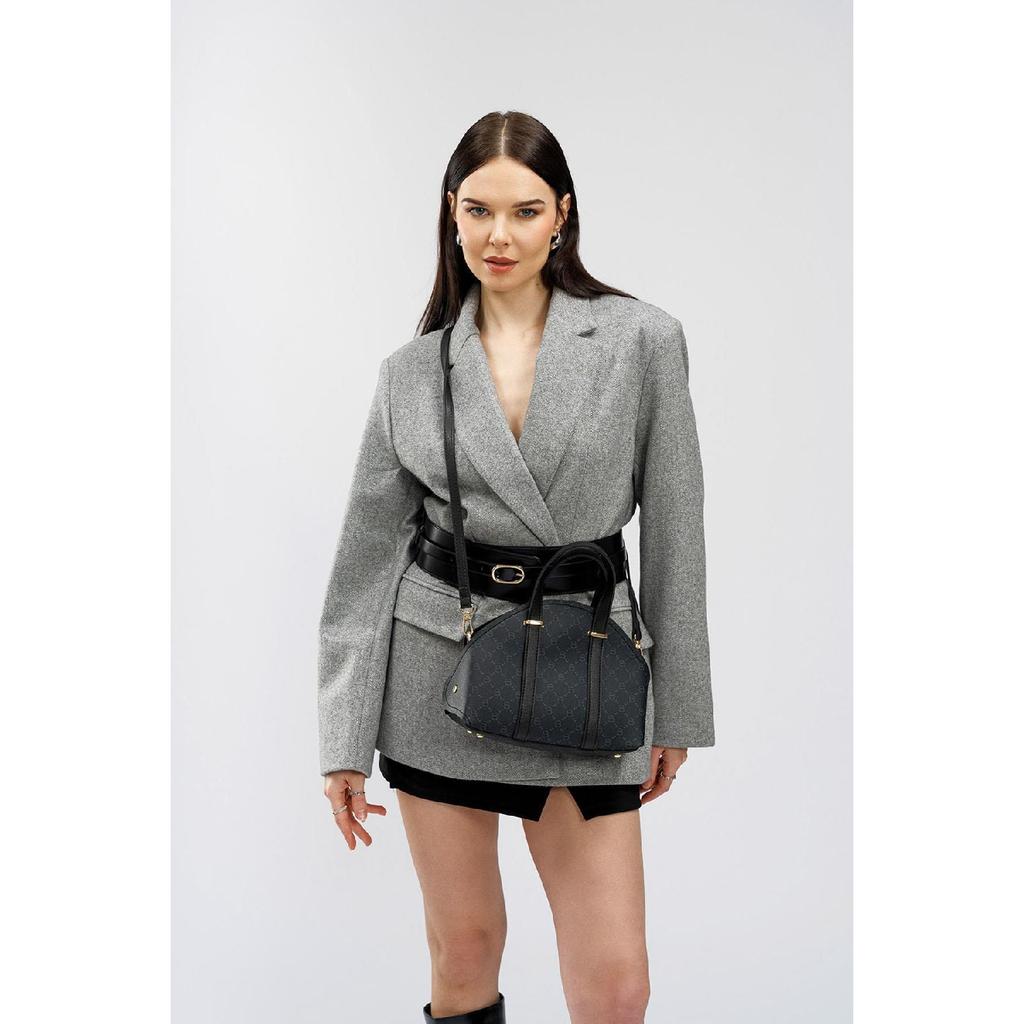 Women's Hand And Shoulder Bag With Patterned Inner Wallet