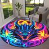 Beautiful dragon Round Area Rug,Carpet Rug for Living Room Bedroom Sofa Playroom Decor,Non-slip Floor Mat