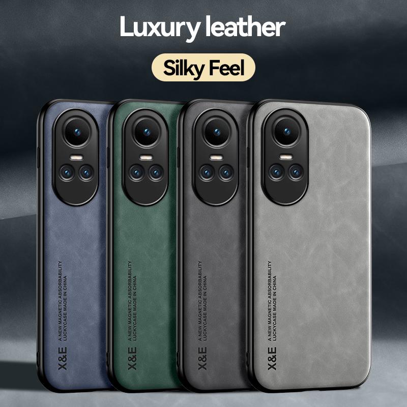 Роскошный кожаный чехол для OPPO Reno 10 Pro 5G, мягкий силикон + противоударная задняя крышка для телефона из поликарбоната для OPPO Reno10 Pro + 5G
