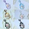 Cute Cartoon Rabbit Beaded Pendant Keychain Anime Keyring Backpack Pendant Flocking Bag Doll Decoration Accessories Gifts